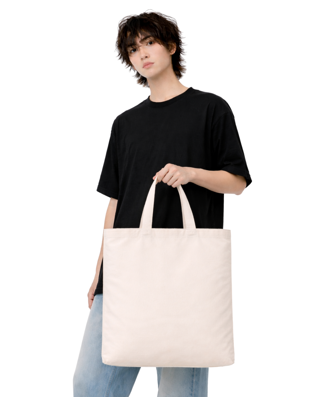 Canvas Tote Bag – Large  กระเป๋าผ้าแคนวาสรวยไม่ไหวแล้ว รุ่น  เจ้าแม่กวนอิมเพอเร่อ - Natural